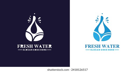 Water drop logo template and water concept, free vector illustration