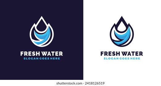 Water drop logo template and water concept, free vector illustration