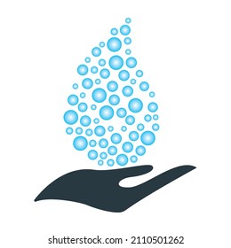 Diseño de plantillas de logotipo de caída de agua.  Diseño vectorial del logotipo del salón de masajes.