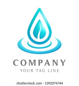 Water drop logo template falls for health.