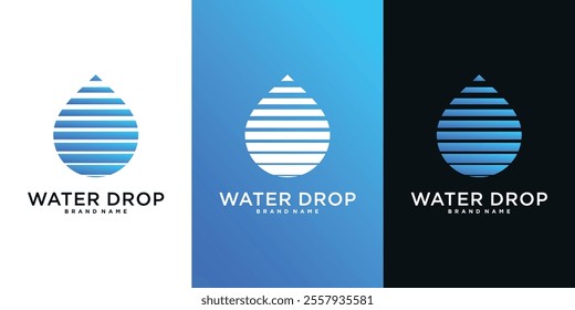 Water drop logo template, icon aqua droplet