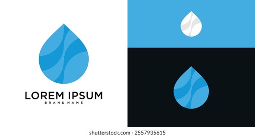 Water drop logo template, icon aqua droplet