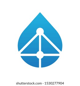 Water drop logo template, Innovation sign, modern technology symbol - Vector