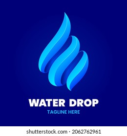 Water drop logo template. Stock vector emblem.
