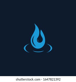 Diseño de ilustración vectorial de la plantilla de logotipo de caída de agua.
