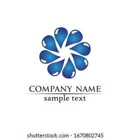 Vektorillustration für Wassertropfen-Logo-Vorlage
