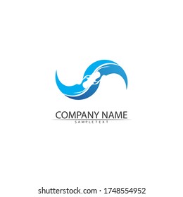 Diseño de ilustraciones vectoriales de plantillas de logotipos de caídas de agua
