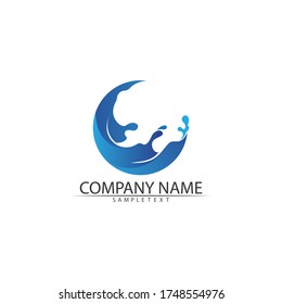 Diseño de ilustraciones vectoriales de plantillas de logotipos de caídas de agua