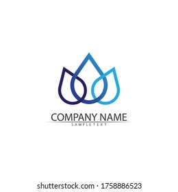 Diseño de ilustraciones vectoriales de plantillas de logotipos de caídas de agua