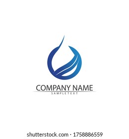 Diseño de ilustraciones vectoriales de plantillas de logotipos de caídas de agua