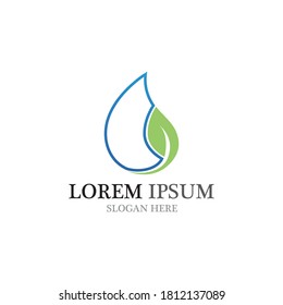 Diseño de ilustraciones vectoriales de plantillas de logotipos de caídas de agua