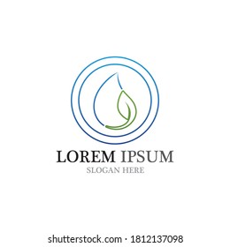 Diseño de ilustraciones vectoriales de plantillas de logotipos de caídas de agua