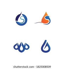 Diseño de ilustraciones vectoriales de plantillas de logotipos de caídas de agua