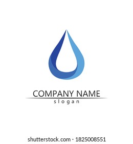 Diseño de ilustraciones vectoriales de plantillas de logotipos de caídas de agua