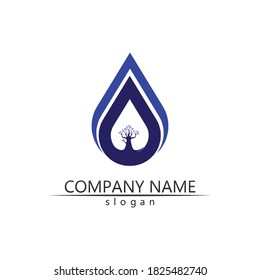 diseño de ilustraciones vectoriales de plantillas de logotipo de caída de agua 