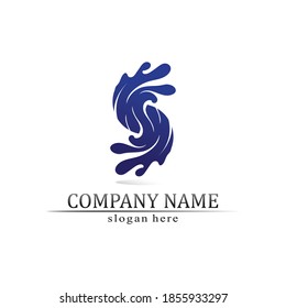 Diseño de ilustraciones vectoriales de plantillas de logotipos de caídas de agua