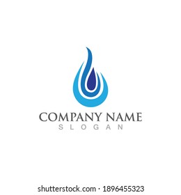 Diseño de ilustraciones vectoriales de plantillas de logotipos de caídas de agua