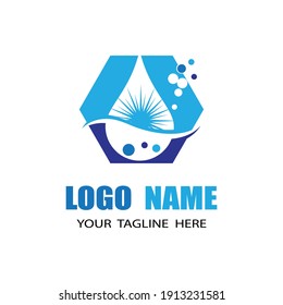 Diseño de ilustraciones vectoriales de plantillas de logotipos de caídas de agua