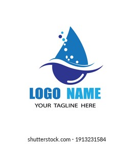 Diseño de ilustraciones vectoriales de plantillas de logotipos de caídas de agua