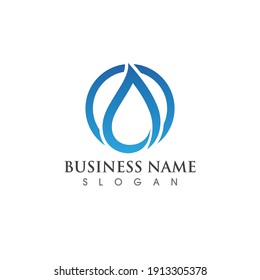 Diseño de ilustraciones vectoriales de plantillas de logotipos de caídas de agua