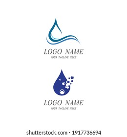 Diseño de ilustraciones vectoriales de plantillas de logotipos de caídas de agua