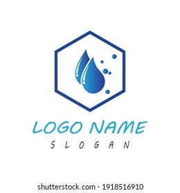 Diseño de ilustraciones vectoriales de plantillas de logotipos de caídas de agua