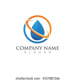 Diseño de ilustraciones vectoriales de plantillas de logotipos de caídas de agua