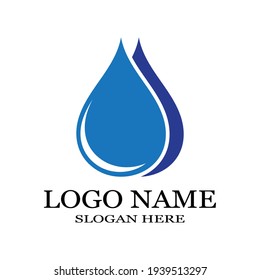 Diseño de ilustraciones vectoriales de plantillas de logotipos de caídas de agua