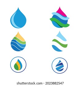 Diseño de ilustraciones vectoriales de plantillas de logotipos de caídas de agua