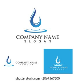 Diseño de ilustraciones vectoriales de plantillas de logotipos de caídas de agua