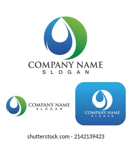 Diseño de ilustraciones vectoriales de plantillas de logotipos de caídas de agua