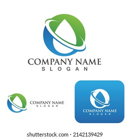 Diseño de ilustraciones vectoriales de plantillas de logotipos de caídas de agua