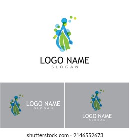 Diseño de ilustraciones vectoriales de plantillas de logotipos de caídas de agua