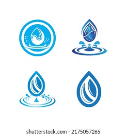 Diseño de ilustraciones vectoriales del logotipo de caída de agua