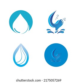 Diseño de ilustraciones vectoriales del logotipo de caída de agua