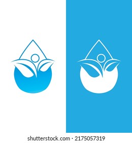 Diseño de ilustraciones vectoriales del logotipo de caída de agua