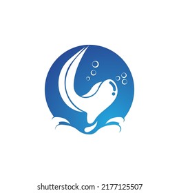 Diseño de ilustraciones vectoriales del logotipo de caída de agua
