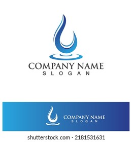 Diseño de ilustraciones vectoriales de plantillas de logotipos de caídas de agua