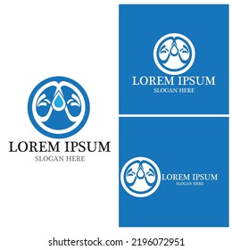 Diseño de ilustraciones vectoriales de plantillas de logotipos de caídas de agua