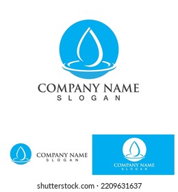 Diseño de ilustraciones vectoriales de plantillas de logotipos de caídas de agua