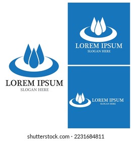 Diseño de ilustraciones vectoriales de plantillas de logotipos de caídas de agua