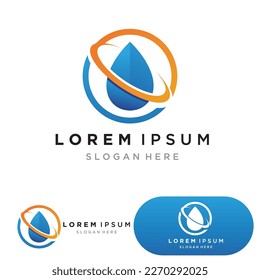 Diseño de ilustraciones vectoriales de plantillas de logotipos de caídas de agua
