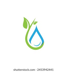 Gota de agua Logo Plantilla diseño de Ilustración vectorial