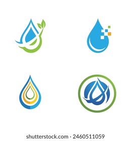 Gota de agua Logo Plantilla diseño de Ilustración vectorial