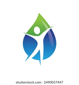 Gota de agua Logo Plantilla diseño de Ilustración vectorial