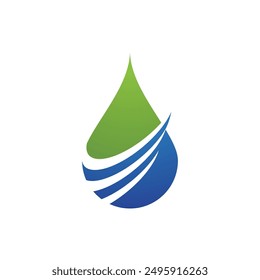 Gota de agua Logo Plantilla diseño de Ilustración vectorial