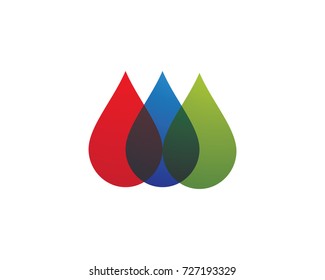 Diseño de ilustraciones vectoriales de plantillas de logotipos de caídas de agua