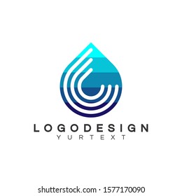 water drop logo vector design full color