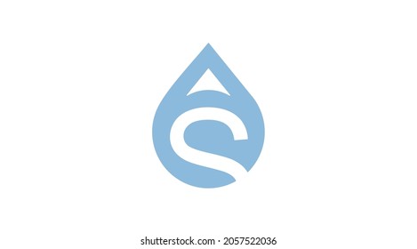 Logo de AS water drop. icono de diseño de vector AS