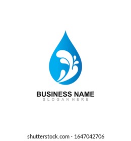 Water drop logo vector icon illustration